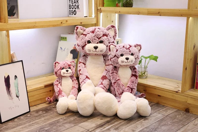 Peluche chat assis marron