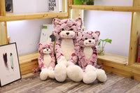Peluche chat assis rose