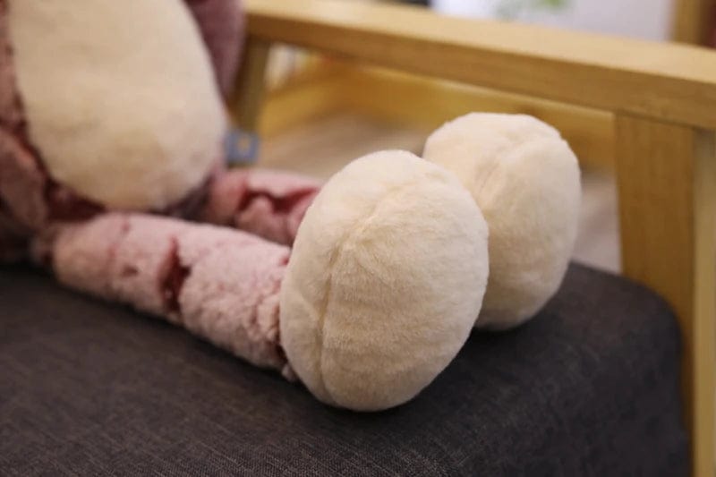 Peluche chat assis rose