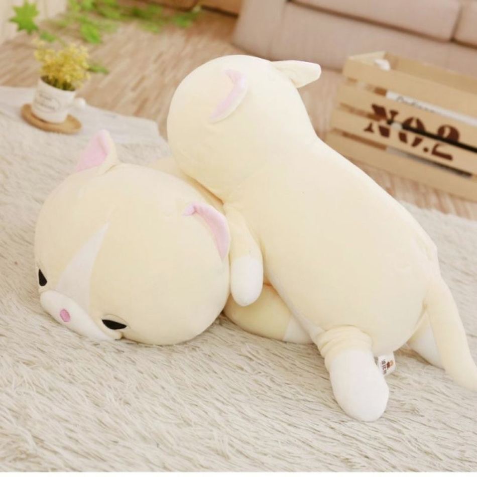 Peluche chat assoupi doux cocon confort maison La compagnie de la peluche