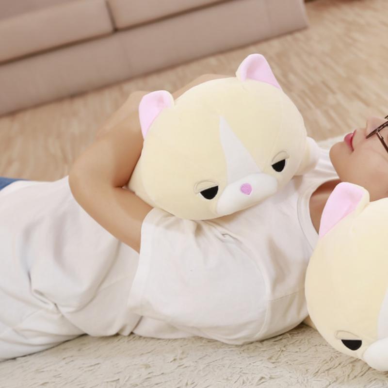 Peluche chat assoupi doux cocon confort maison La compagnie de la peluche