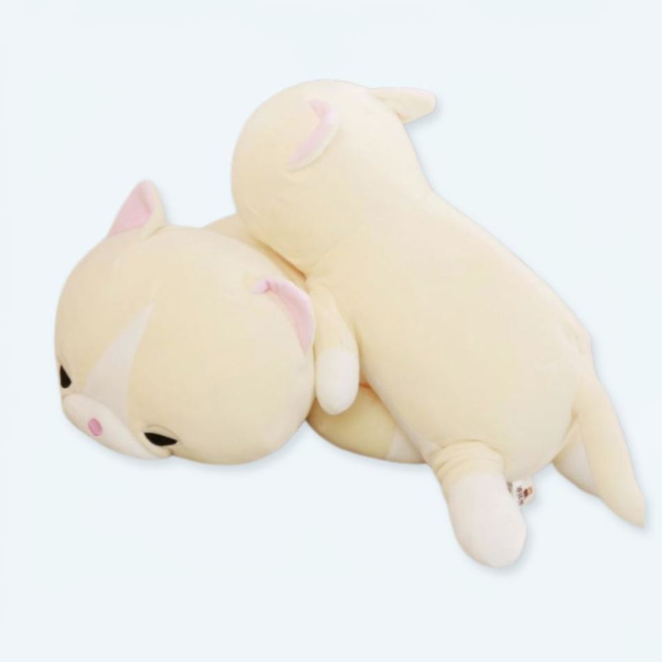 Peluche chat assoupi doux cocon confort maison La compagnie de la peluche