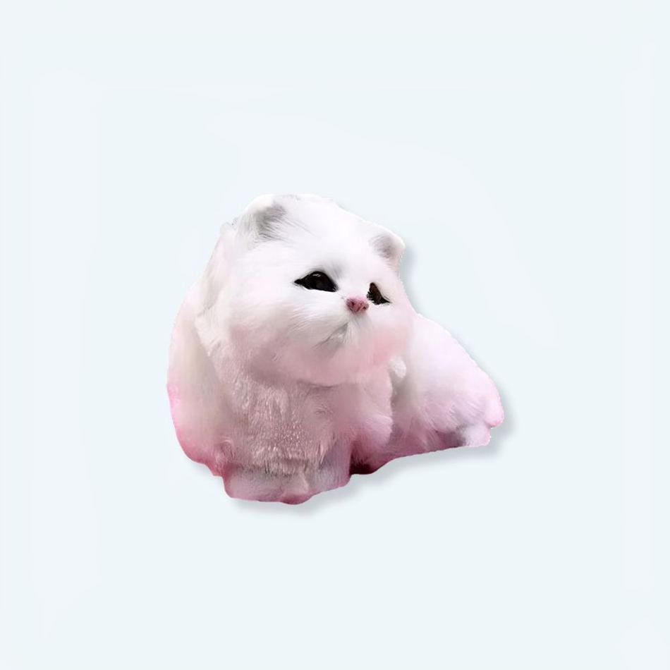 Peluche chat blanc doux câlin animal mignon collection La compagnie de la peluche