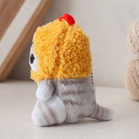 Peluche chat cagoule jaune mignon doux câlin enfant La compagnie de la peluche