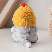 Peluche chat cagoule jaune mignon doux câlin enfant La compagnie de la peluche