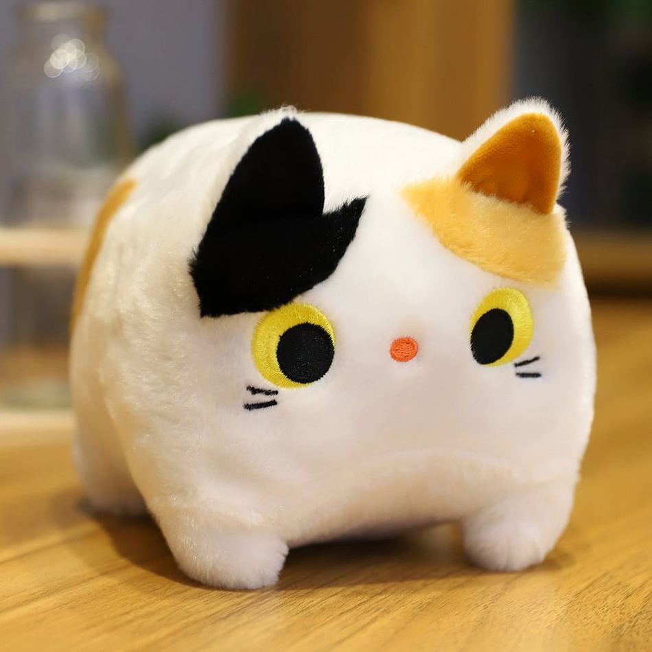 Peluche chat carré doux confort univers cocooning maison blanc La compagnie de la peluche