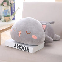 Peluche chat coloré bouche ouverte Gris / 50cm