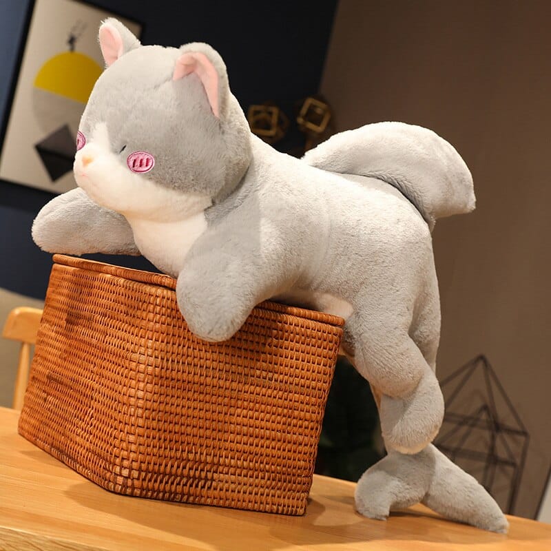 Peluche chat croisé avec un requin