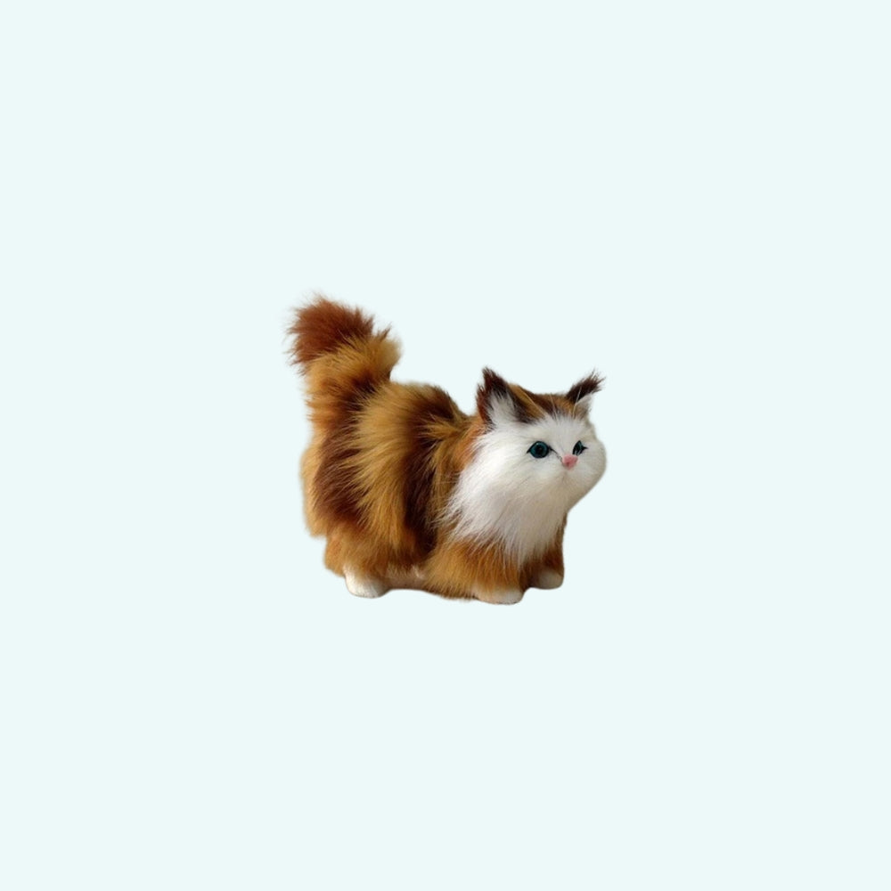 Peluche chat doux longs poils cocooning enfant La compagnie de la peluche