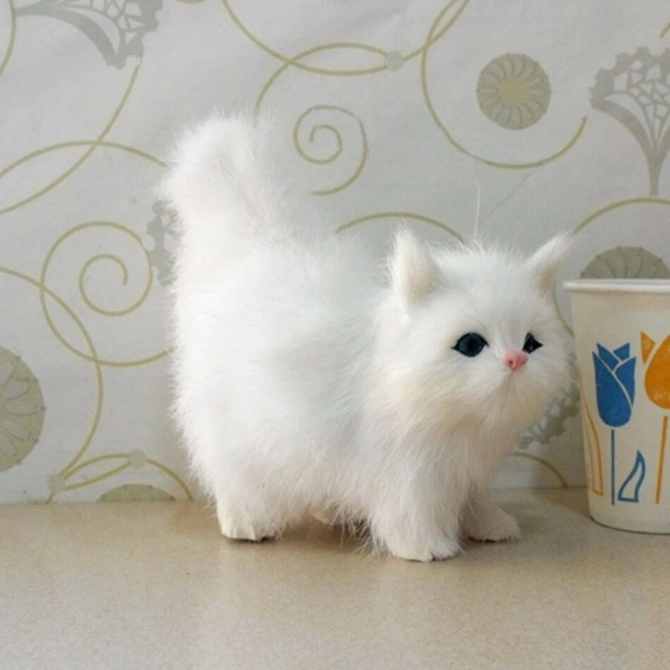 Peluche chat doux longs poils cocooning enfant Modèle 1 La compagnie de la peluche
