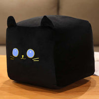 Peluche chat en forme de boîte 25cm / Noir