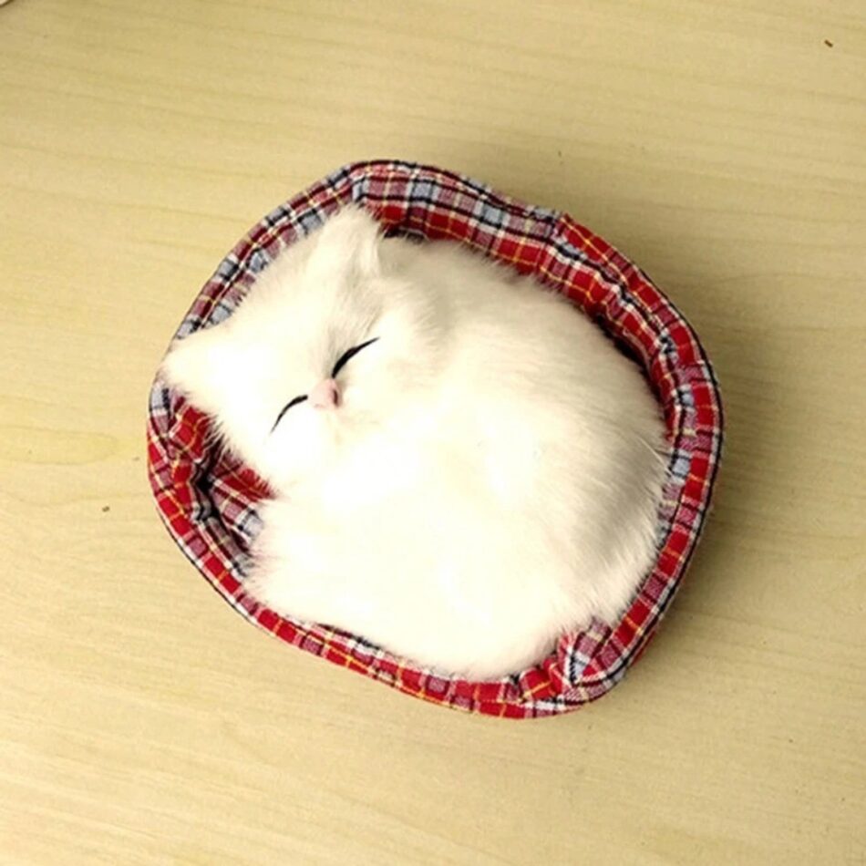 Peluche chat endormi doux câlin univers apaisant Modèle 5 La compagnie de la peluche
