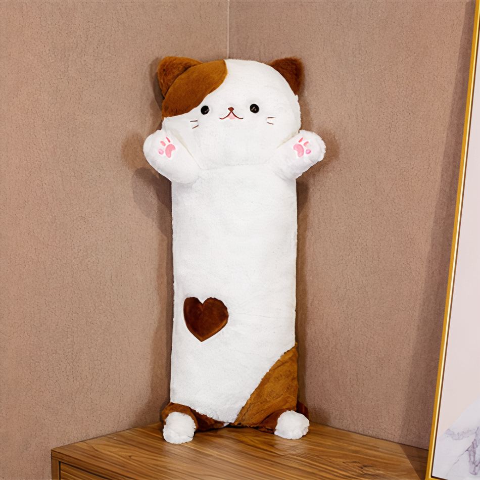 Peluche chat géant doux câlin détente chambre cosy La compagnie de la peluche