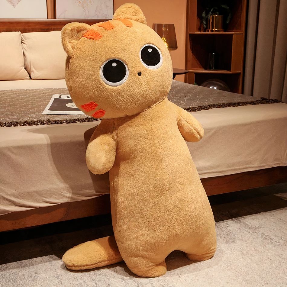 Peluche chat géant doux câlin pour décoration chambre marron La compagnie de la peluche
