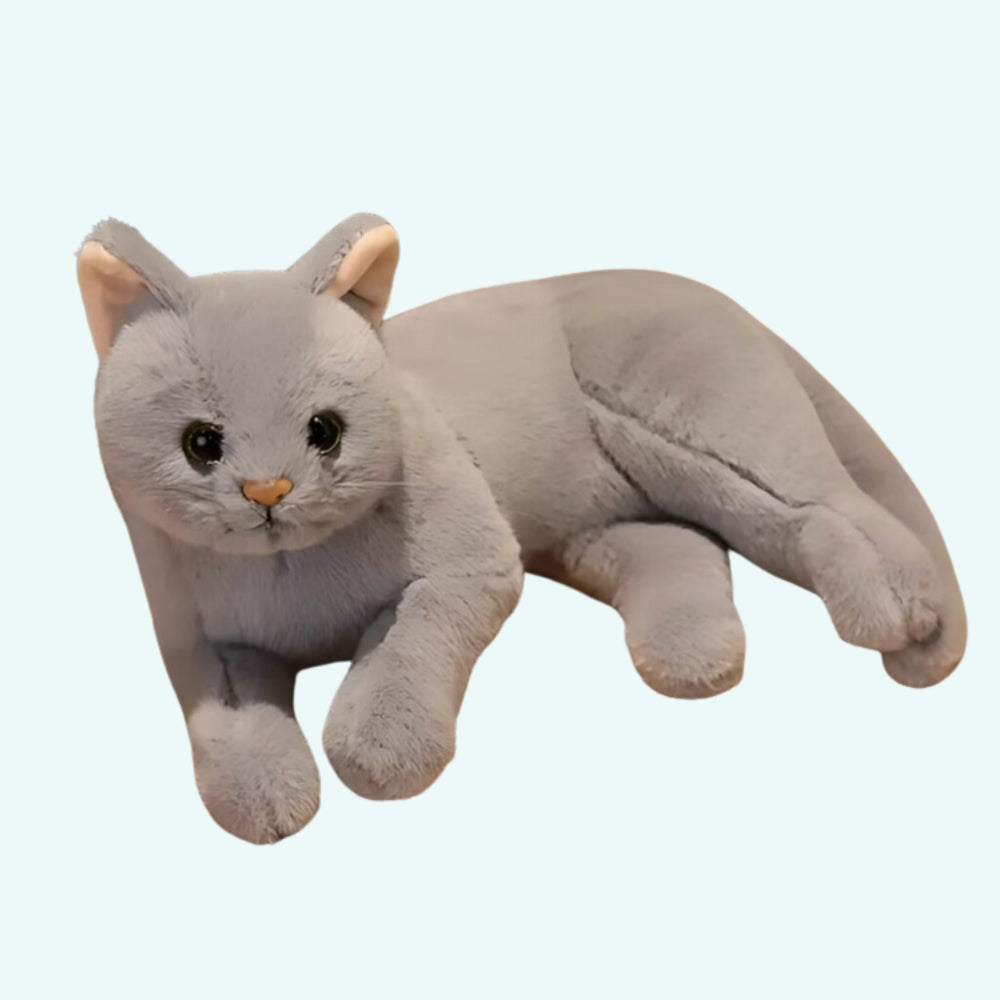 Peluche chat gris moelleux mignon câlin univers félin La compagnie de la peluche