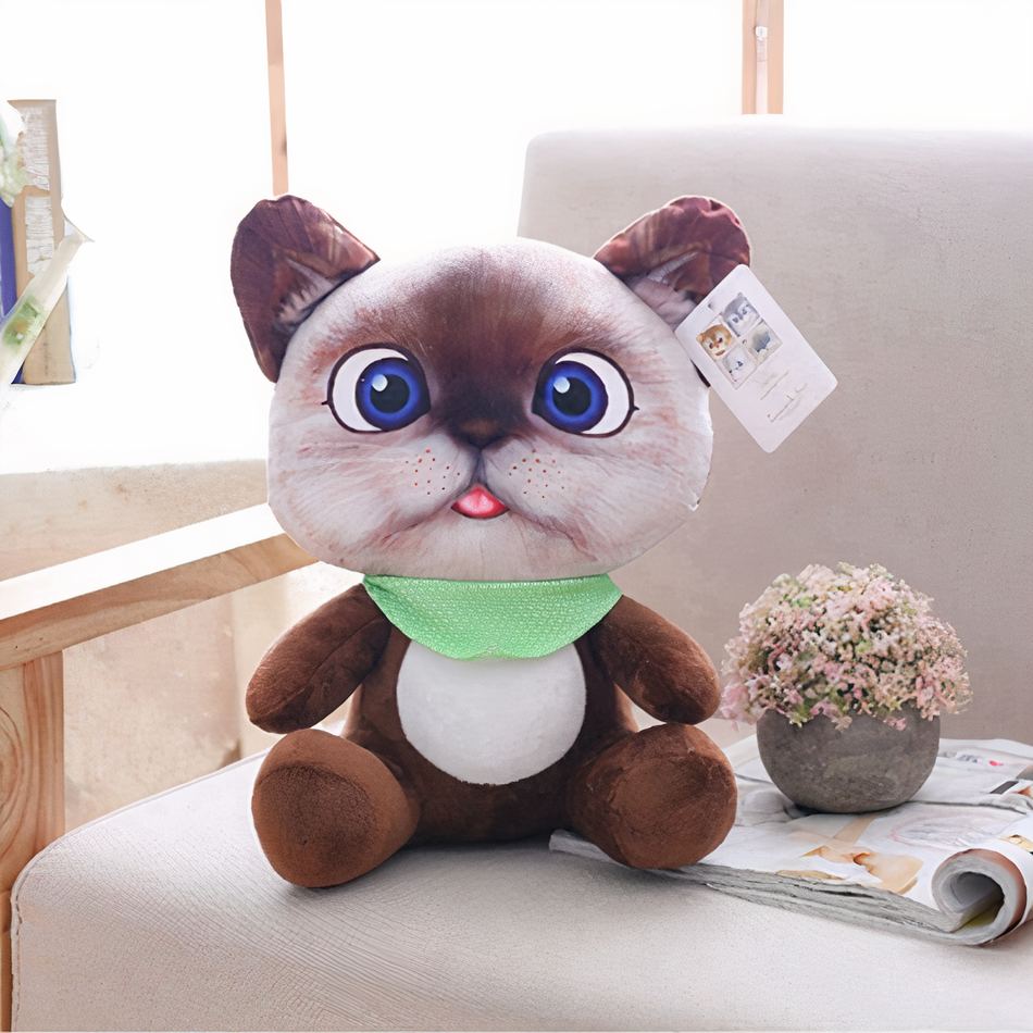 Peluche chat marron enfant doux dessin animé câlin La compagnie de la peluche