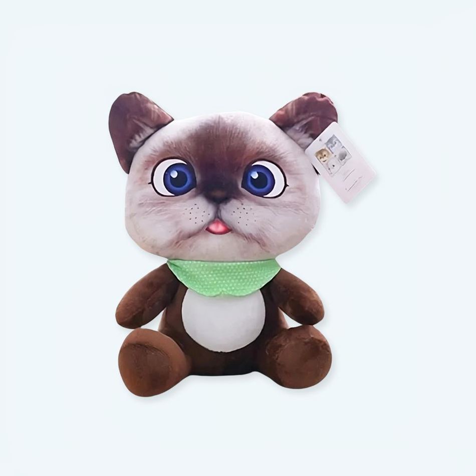 Peluche chat marron enfant doux dessin animé câlin La compagnie de la peluche