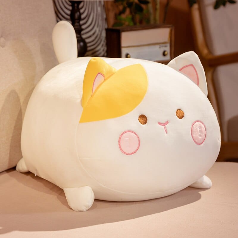 Peluche chat moelleuse 35cm / Jaune