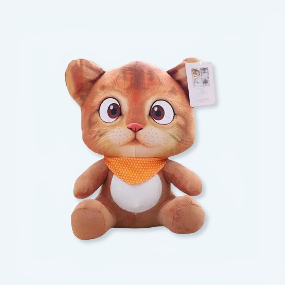 Peluche chat orange mignon doux pour enfant câlin La compagnie de la peluche
