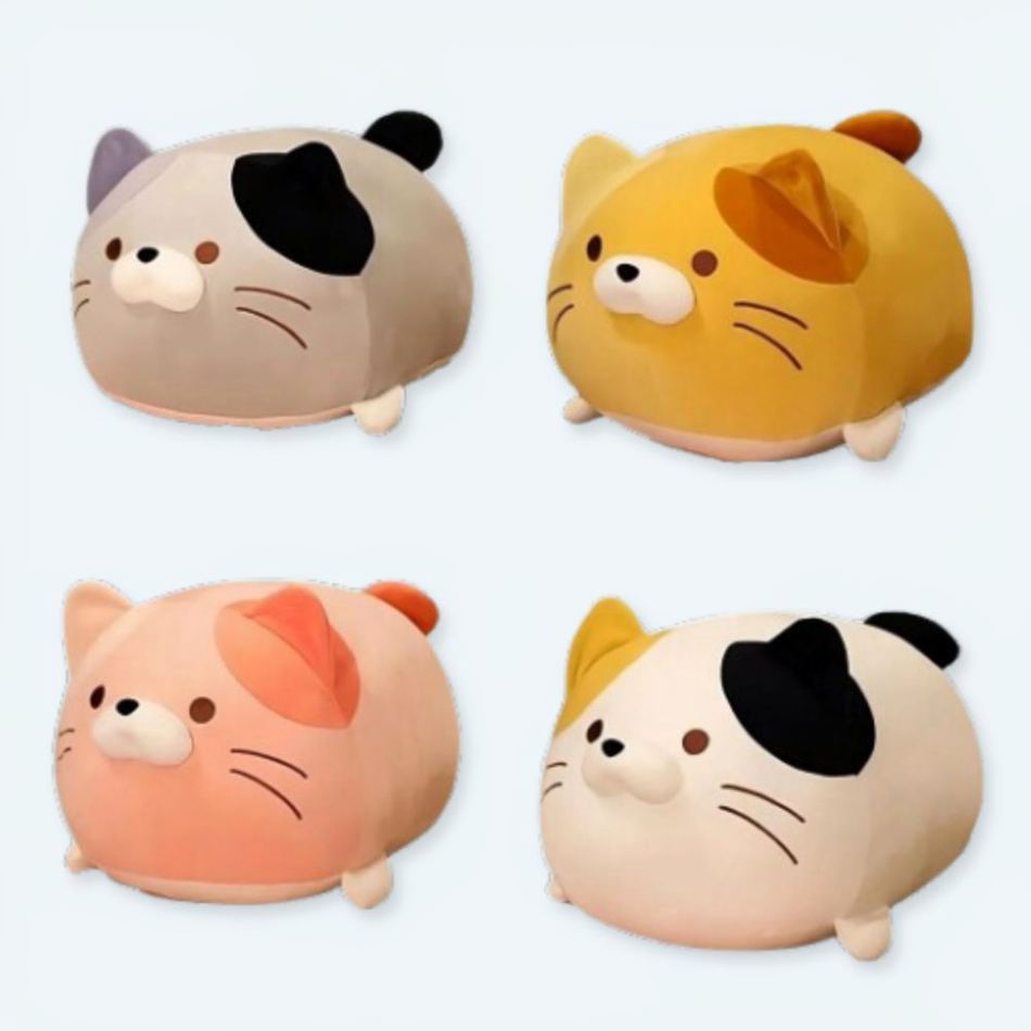 Peluche chat oreiller doux cocooning chambre enfant La compagnie de la peluche