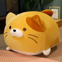 Peluche chat oreiller doux cocooning chambre enfant marron / 50cm La compagnie de la peluche