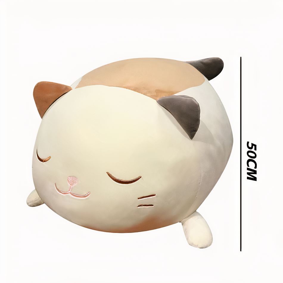 Peluche chat oreiller doux enfant confort câlin nuit La compagnie de la peluche