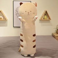 Peluche chat oreiller doux mignon enfant câlin maison 60cm / marron La compagnie de la peluche