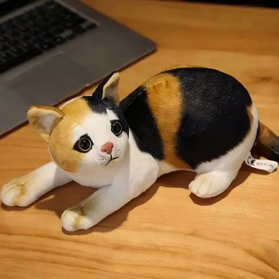 Peluche chat rayé doux compagnon enfant collection La compagnie de la peluche