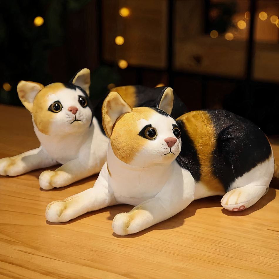 Peluche chat rayé doux compagnon enfant collection La compagnie de la peluche