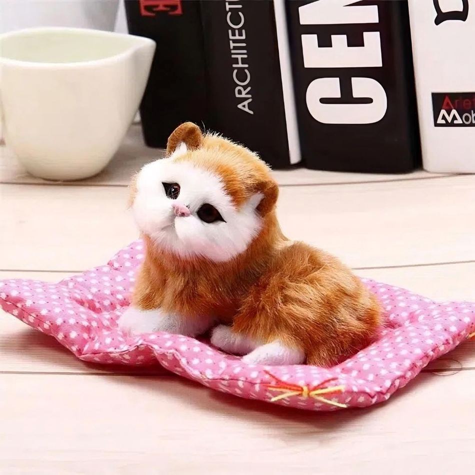 Peluche chat roux mignon doux pour chambre enfant La compagnie de la peluche