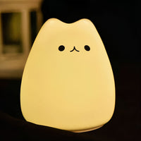 Peluche chat silicone lumineux enfant chambre nuit douce La compagnie de la peluche