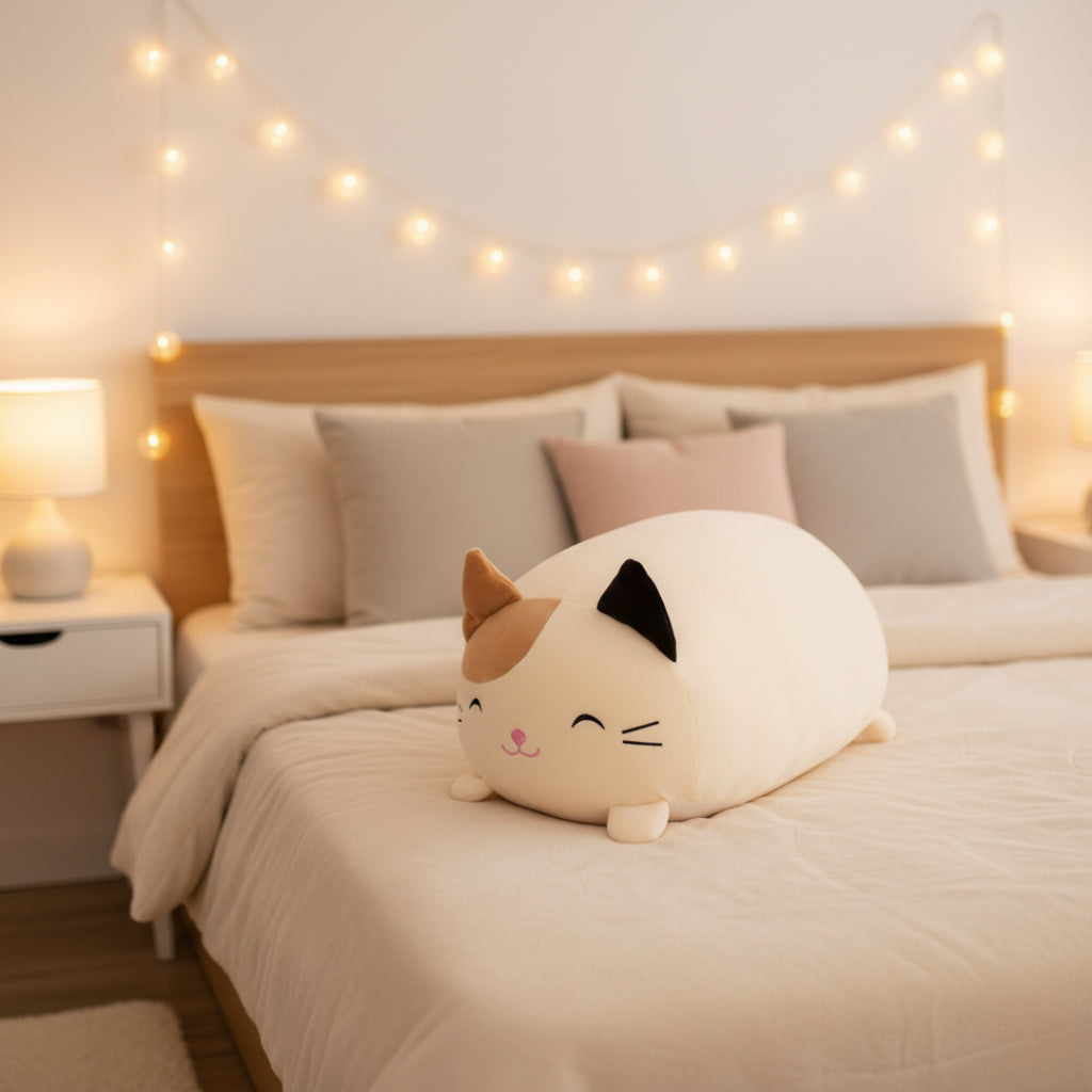 Peluche chat squishmallow bicolore content