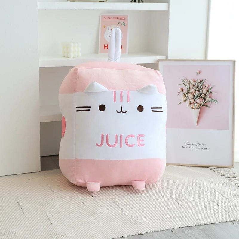 Peluche chat squishmallow brique de jus fraise 22cm