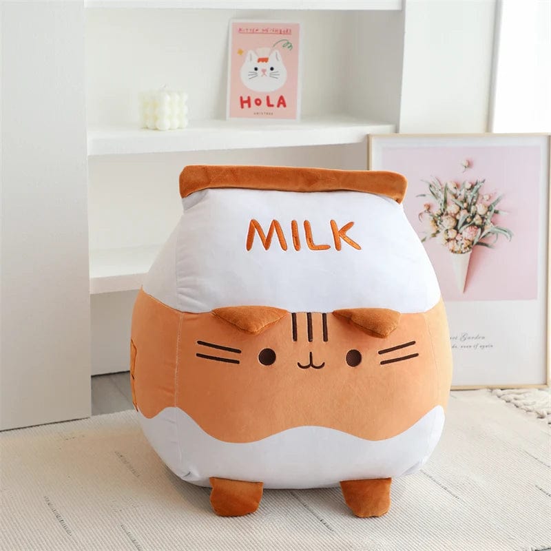 Peluche chat squishmallow brique de lait chocolat 22cm