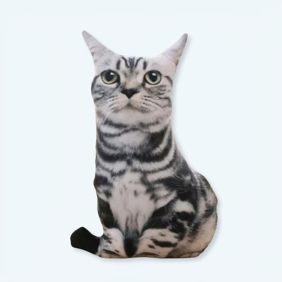 Peluche chat tigré noir doux câlin enfant chambre 50-cm La compagnie de la peluche