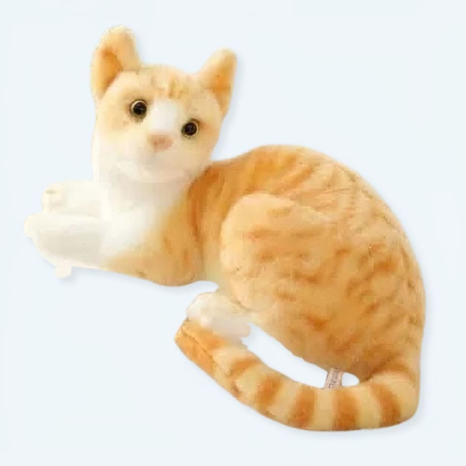 Peluche chat tigré orange douillet pour câlins chaleureux 20cm La compagnie de la peluche