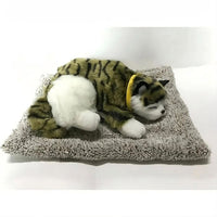 Peluche chat tigré vert doux sommeil réconfortant La compagnie de la peluche