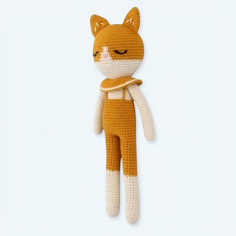 Peluche chat tricot doux compagnon câlin enfant La compagnie de la peluche