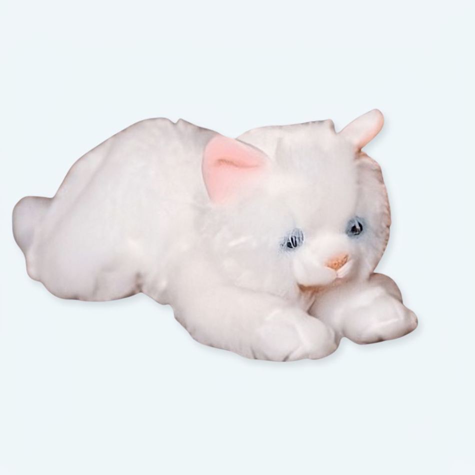 Peluche chaton blanc doux câlin enfant chambre décoration La compagnie de la peluche