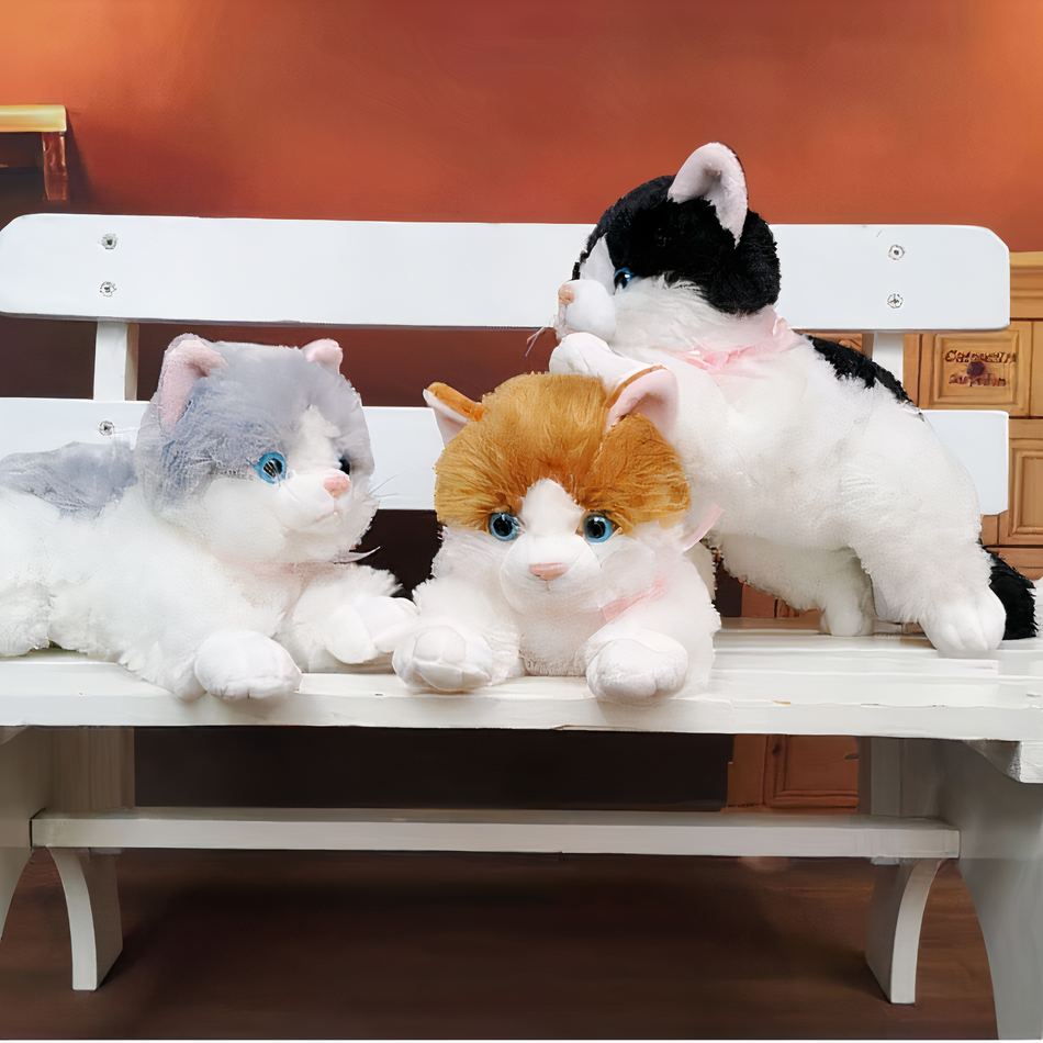 Peluche chaton gris doux câlin en peluche mignon enfant La compagnie de la peluche