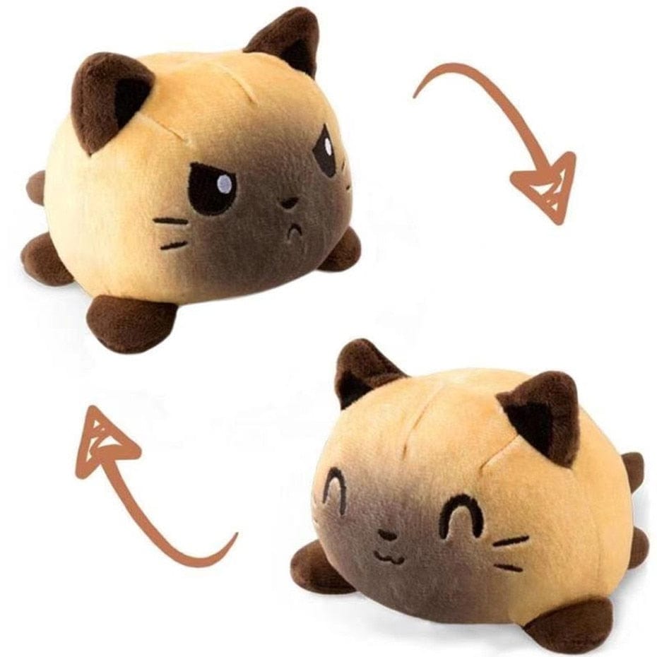 Peluche chats réversible coloré Marron clair