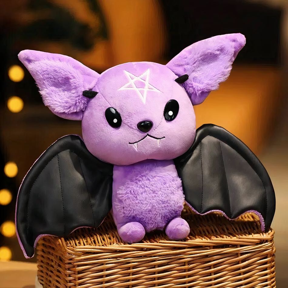 Peluche chauve-souris noire Halloween douce et festive violet / 30cm La compagnie de la peluche