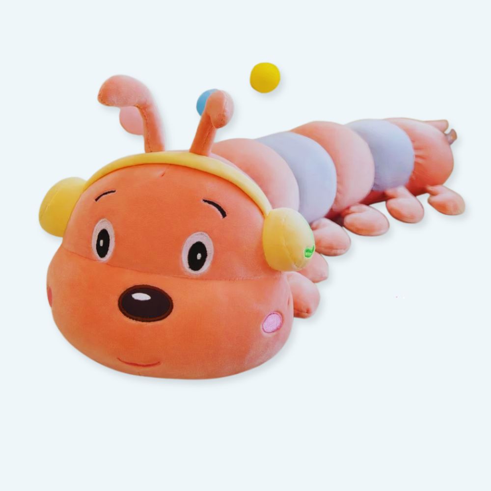 Peluche chenille géante colorée douce déco enfant La compagnie de la peluche