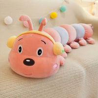 Peluche chenille géante colorée douce déco enfant rose La compagnie de la peluche