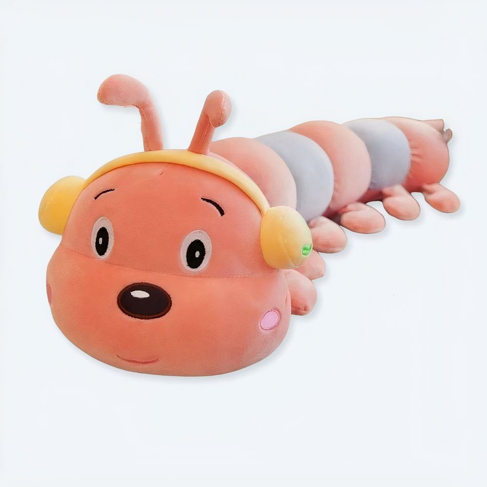 Peluche chenille géante colorée douce déco enfant vert La compagnie de la peluche