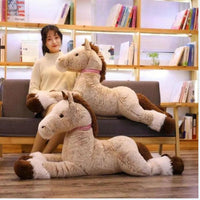 Peluche cheval beige doux enfant confort couchage La compagnie de la peluche
