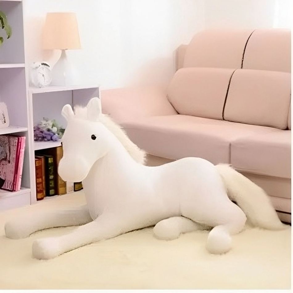 Peluche cheval blanc doux câlin enfant univers équestre La compagnie de la peluche