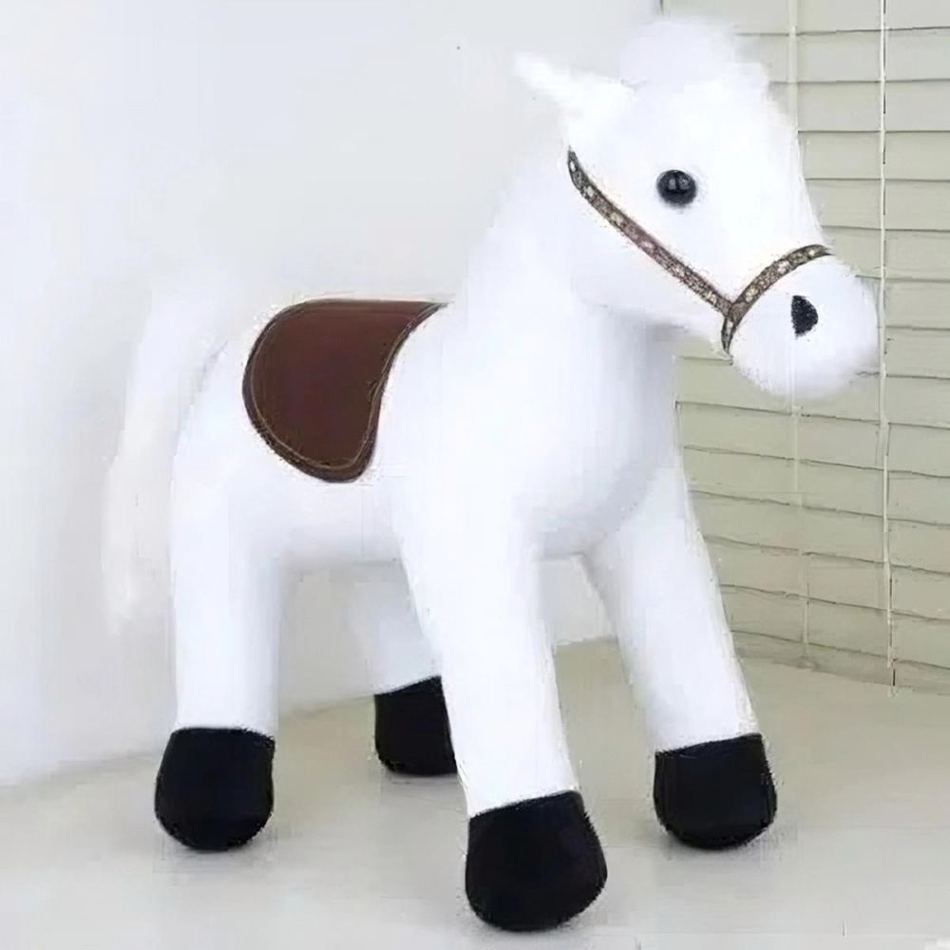 Peluche cheval blanc doux enfant câlin animal tendre La compagnie de la peluche