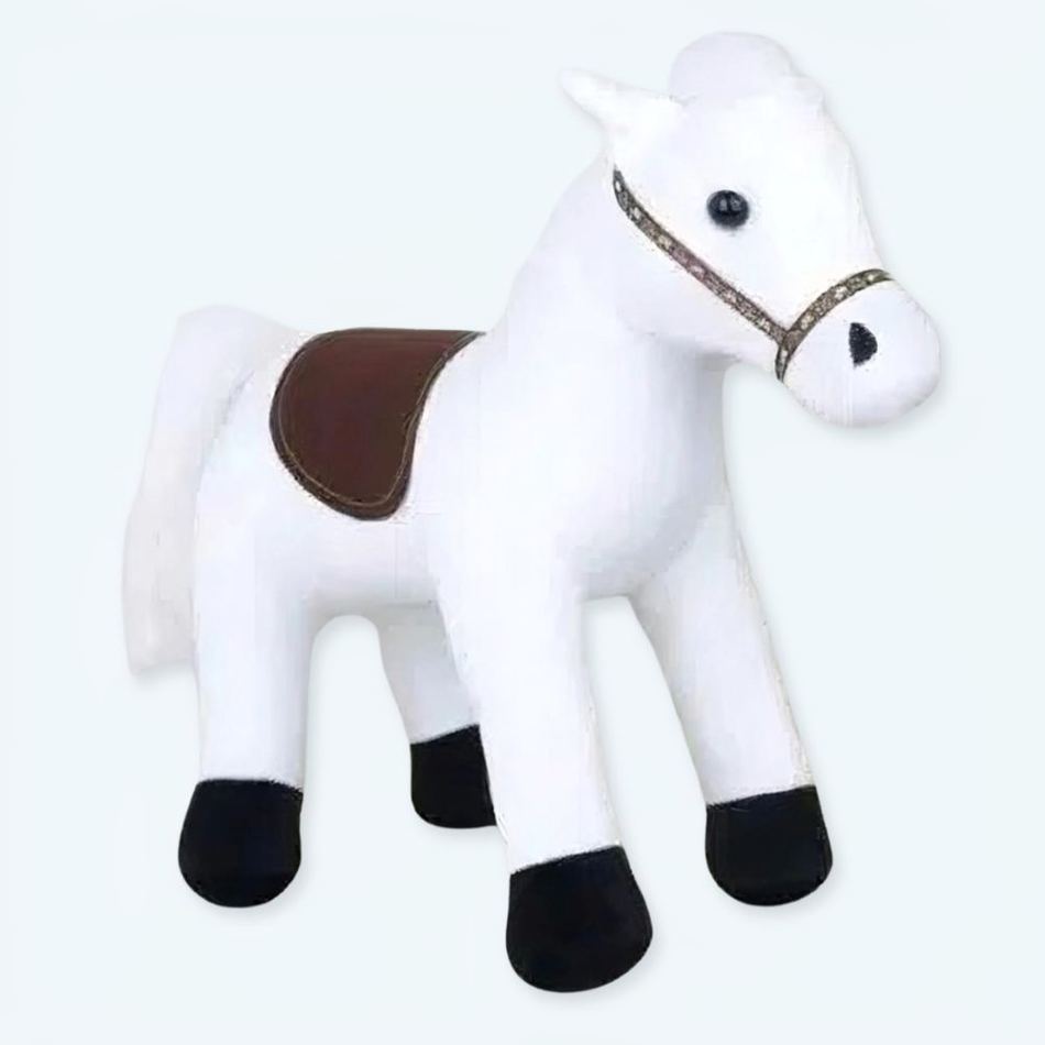 Peluche cheval blanc doux enfant câlin animal tendre La compagnie de la peluche