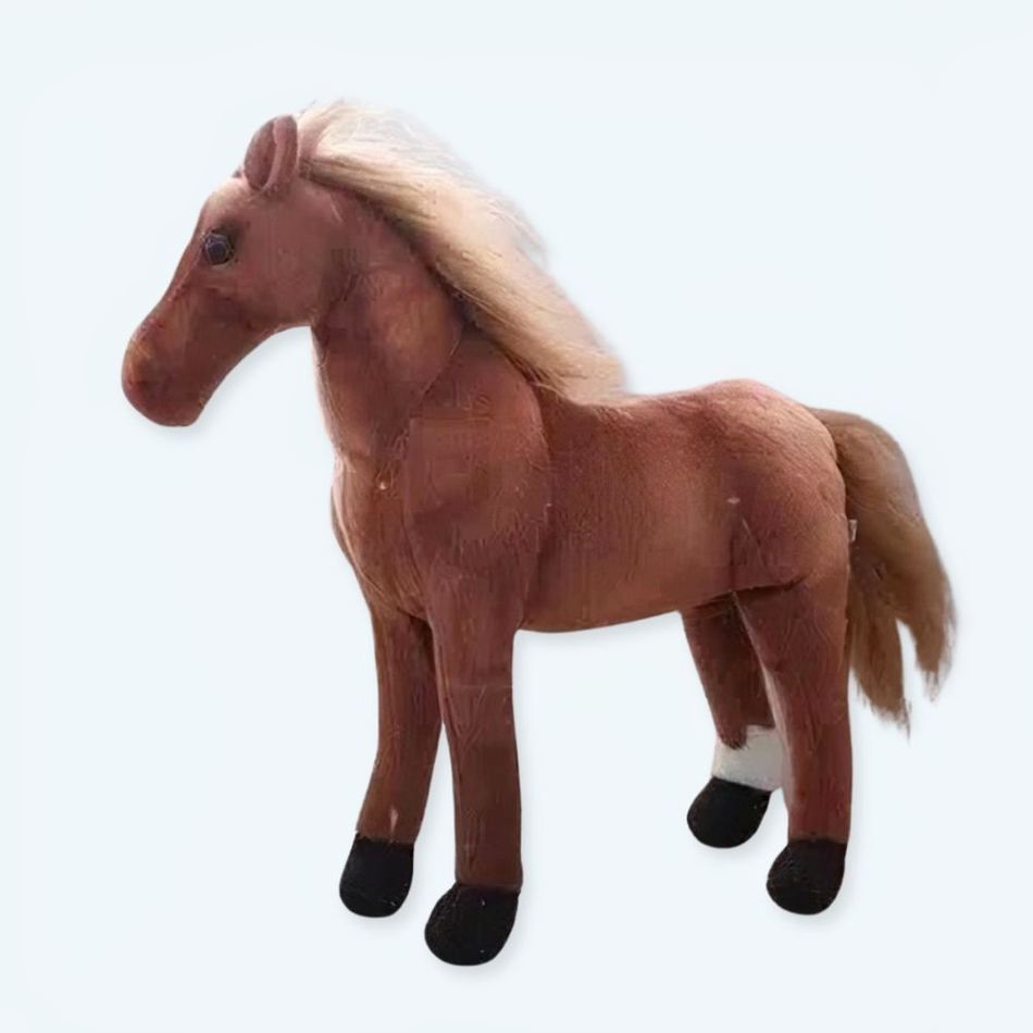 Peluche cheval marron doux enfant câlin décor chambre 30cm La compagnie de la peluche